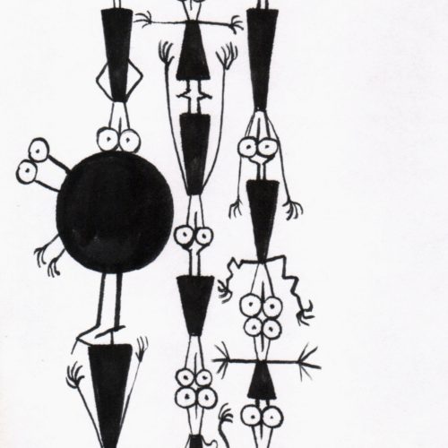 Fausto Gilberti, CIRCENSI, 2017, 14x19 cm, china su carta