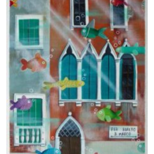 Anna Ramera, VENEZIA DA SALVARE OVVERO DIVENTARE PESCI È PIÙ FACILE, 2018, 34x46 cm