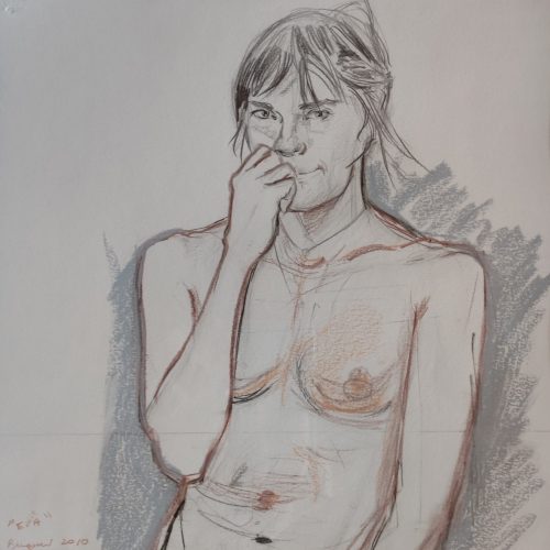 Giuseppe Bergomi, – EVA -, 30×30 cm, matite colorate e pastello su carta